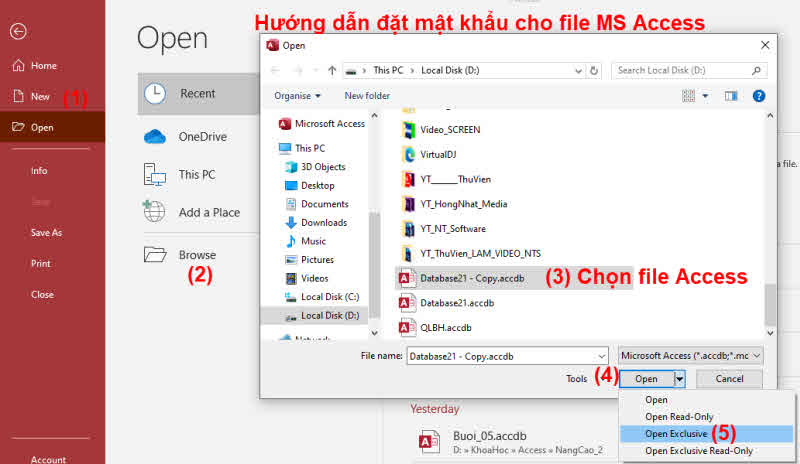 Hướng dẫn cách đặt mật khẩu file Access