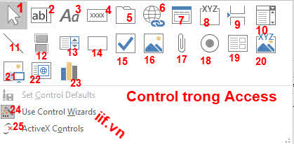 Các controls trong ms access