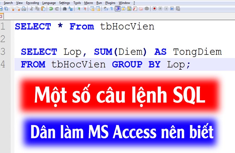 Một số cần lệnh SQL cơ bản cần hiểu trong MS Access