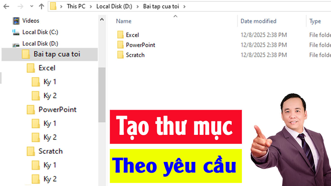 Bài tập tạo thư mục tin học văn phòng cơ bản