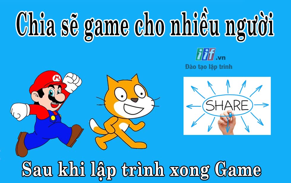 Chia sẽ game scratch sau khi lập trình xong