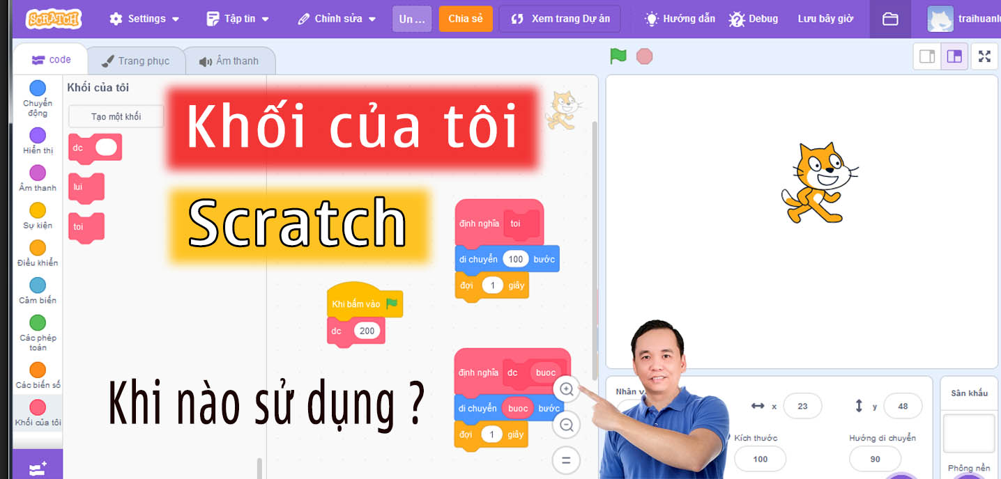 Cách sử dụng Khối của tôi