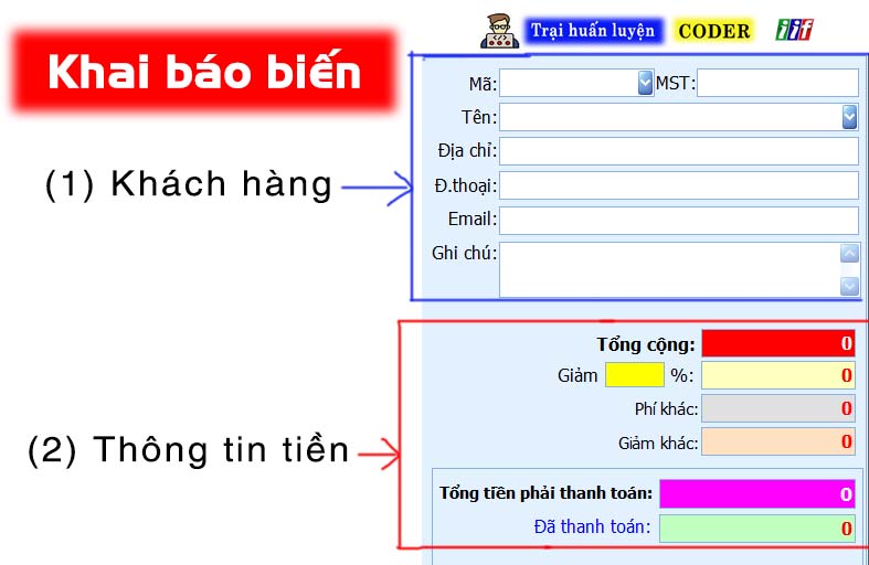 Bài tập thực tế khai báo biến