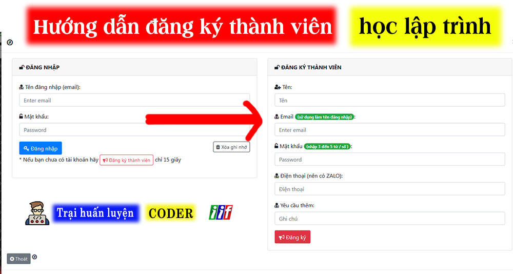 Hướng dẫn cách đăng ký thành viên