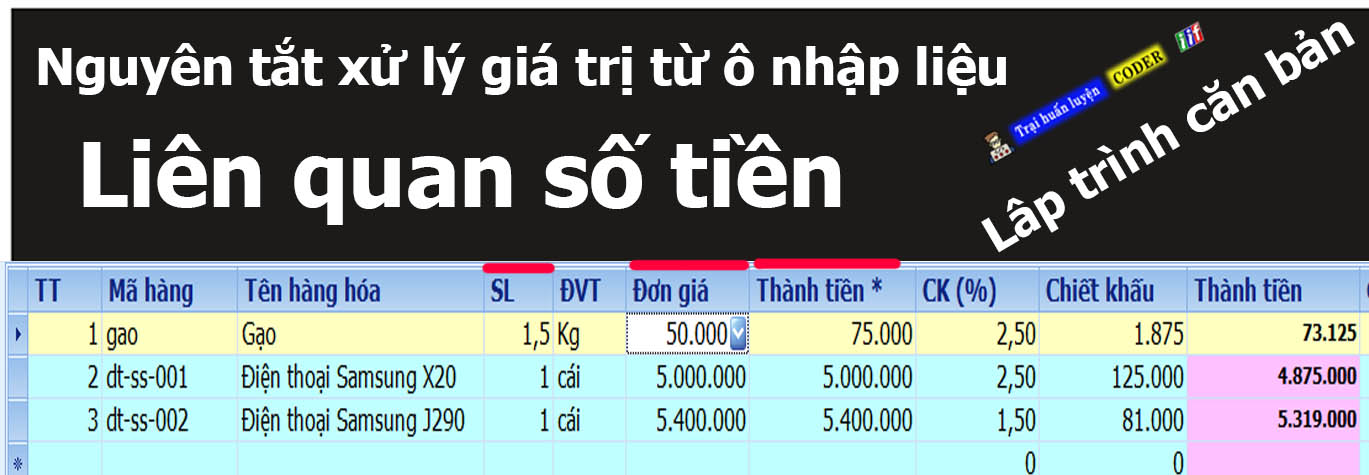 Một số nguyên tắt xử lý chuyển từ chữ sang số để tính tiền