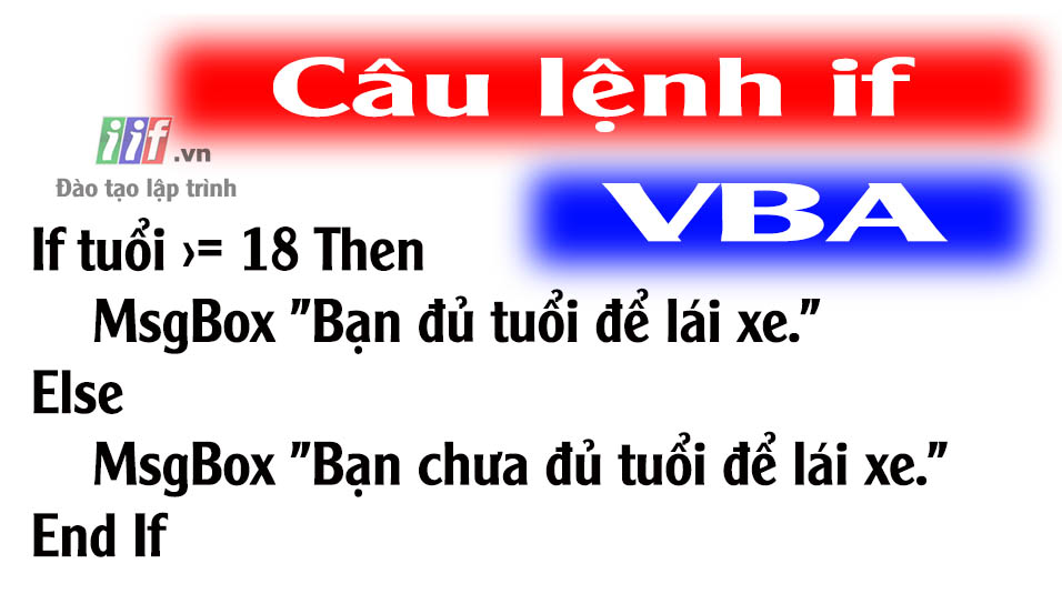 Câu lệnh if trong vba access