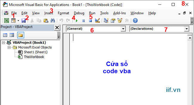 cửa sổ code vba excel